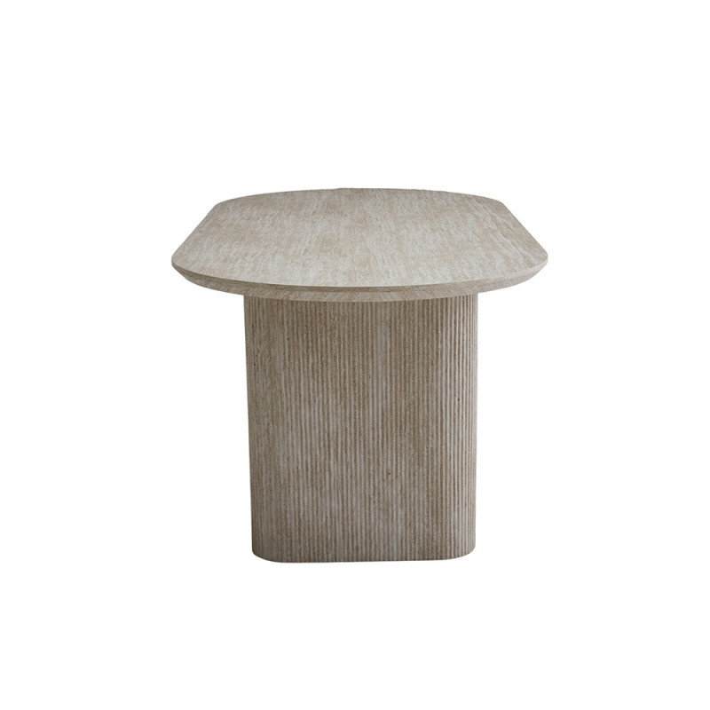Masa dining Calais, MDF, aspect travertin, bej, L.200 cm, MIFU000256-BG