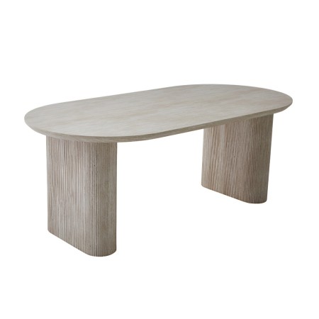 Masa dining Calais, MDF, aspect travertin, bej, L.200 cm, MIFU000256-BG