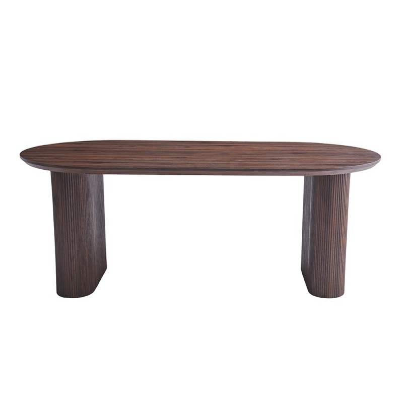 Masa dining Calais, MDF, aspect nuc, maro, L.200 cm, MIFU000256-WALN