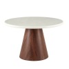 Masa dining Hagen, MDF, aspect ciment, maro/alb, D.120 cm, MIFU000258-WH