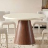 Masa dining Hagen, MDF, aspect ciment, maro/alb, D.120 cm, MIFU000258-WH