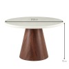 Masa dining Hagen, MDF, aspect ciment, maro/alb, D.120 cm, MIFU000258-WH