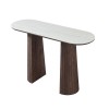 Consola Zahara, MDF, ceramica, maro, aspect travertin, L.120 cm, MIFU000262-WALN