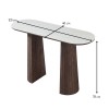 Consola Zahara, MDF, ceramica, maro, aspect travertin, L.120 cm, MIFU000262-WALN