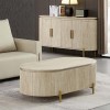 Masa de cafea Royan, metal, MDF, aspect travertin, L.130 cm,  MIFU000264-BG