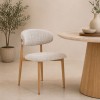 Scaun dining Vannes, metal, material textil, bej, H.76 cm, MIFU000265-BG