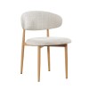 Scaun dining Vannes, metal, material textil, bej, H.76 cm, MIFU000265-BG