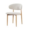 Scaun dining Vannes, metal, material textil, bej, H.76 cm, MIFU000265-BG