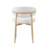 Scaun dining Vannes, metal, material textil, bej, H.76 cm, MIFU000265-BG