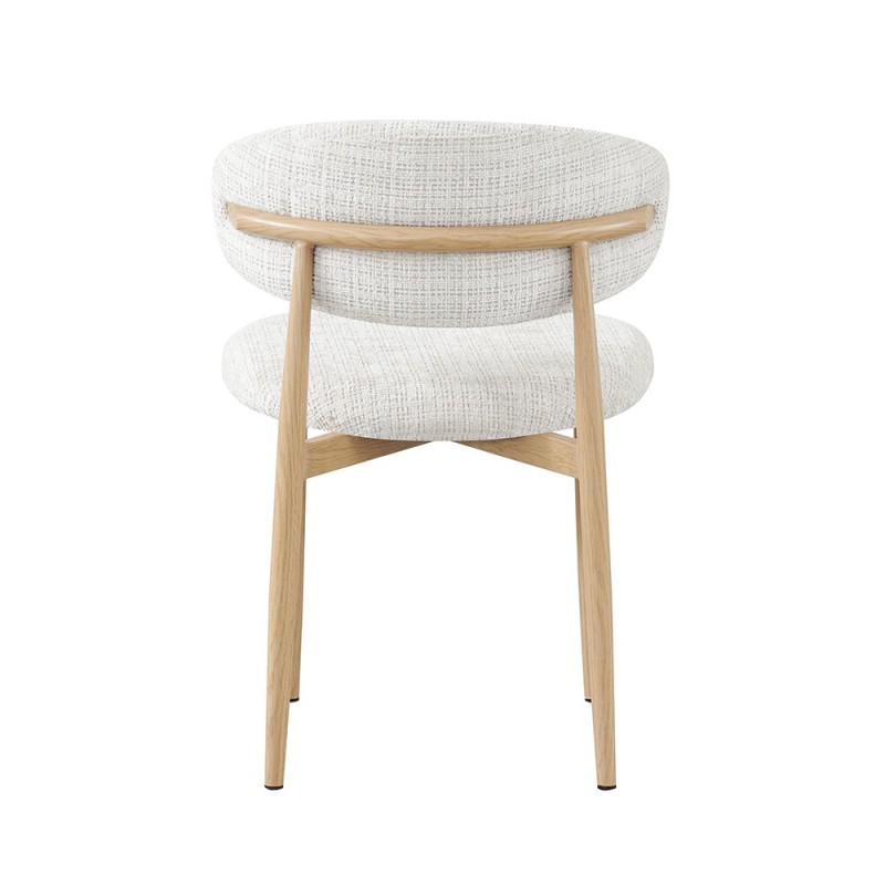 Scaun dining Vannes, metal, material textil, bej, H.76 cm, MIFU000265-BG