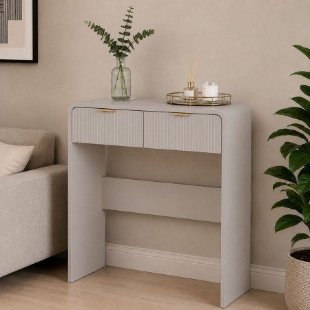 Consola Odda, metal, MDF, bej, L.79 cm, MIFU000273-BG