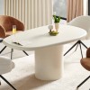 Masa dining Mestia, MDF, aspect ciment alb, L.180 cm, MIFU000276-WH