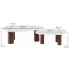 Set 2 masute de cafea Hagen, MDF, aspect microciment, maro/alb, L.85/120 cm, MIFU000277-WH