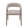 Scaun dining Trevi, metal, poliester, bej, H.75 cm, MIFU000278-WALN