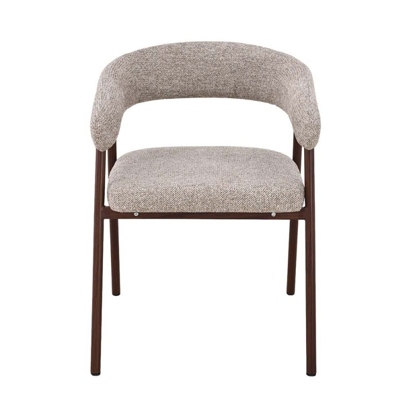 Scaun dining Trevi, metal, poliester, bej, H.75 cm, MIFU000278-WALN