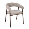 Scaun dining Trevi, metal, poliester, bej, H.75 cm, MIFU000278-WALN
