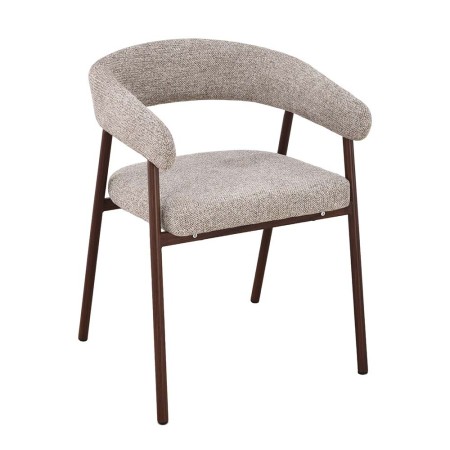 Scaun dining Trevi, metal, poliester, bej, H.75 cm, MIFU000278-WALN