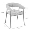 Scaun dining Trevi, metal, poliester, bej, H.75 cm, MIFU000278-WALN