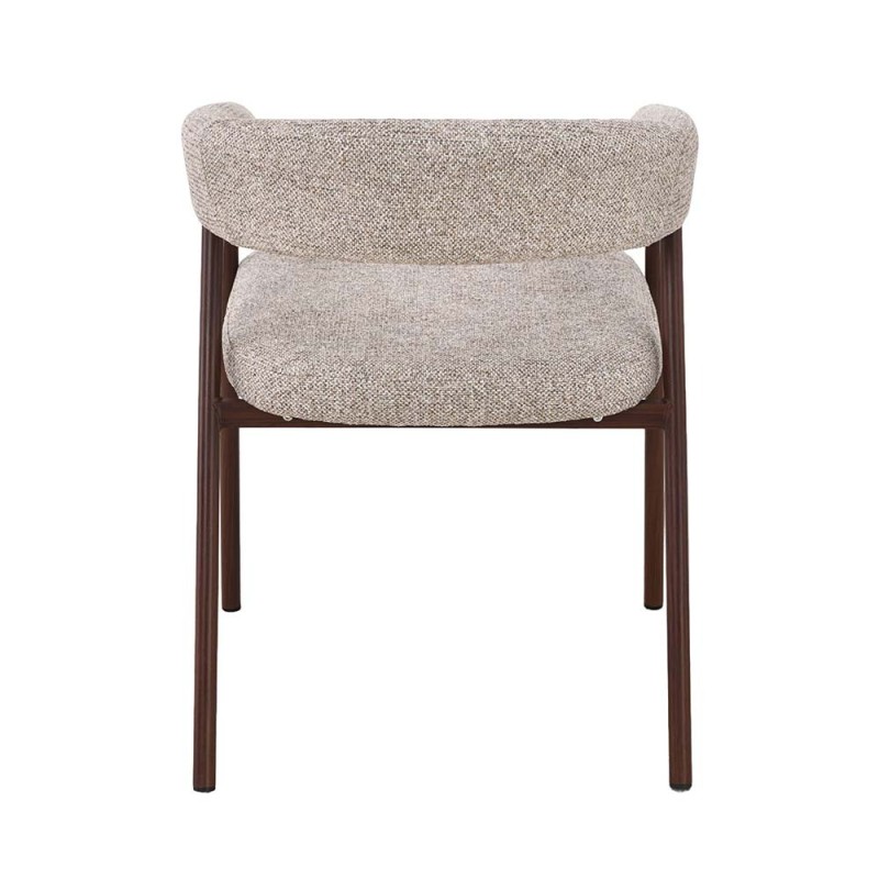 Scaun dining Trevi, metal, poliester, bej, H.75 cm, MIFU000278-WALN