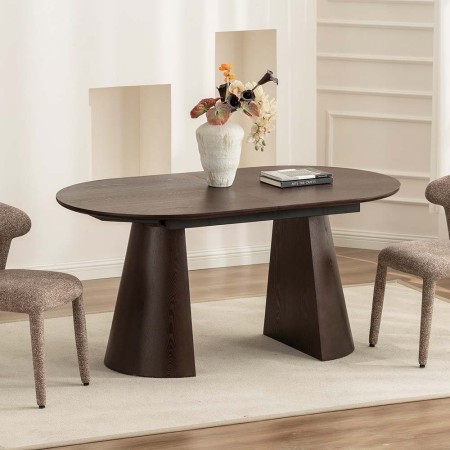 Masa dining extensibila Furmas, MDF, maro, L.160/200 cm,  MIFU000279-WALN