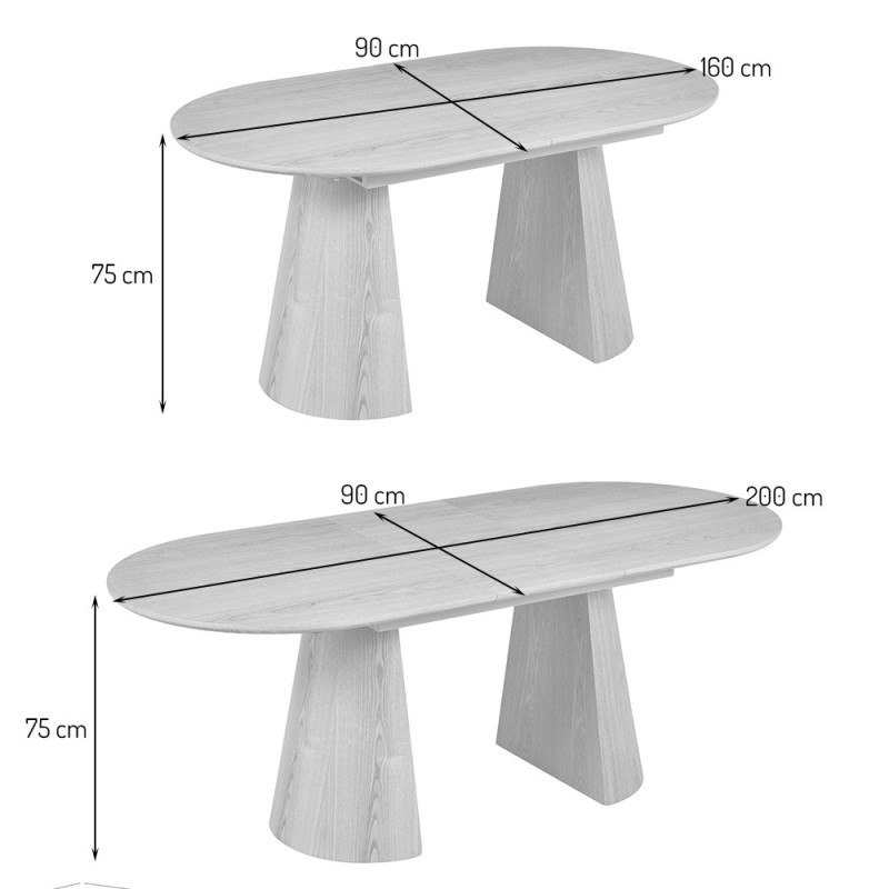 Masa dining extensibila Furmas, MDF, maro, L.160/200 cm,  MIFU000279-WALN