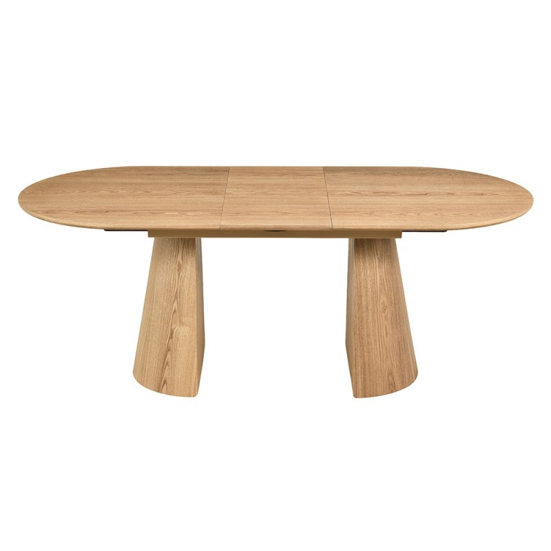 Masa dining extensibila Furnas, MDF, furnir de stejar, L.160/200 cm, MIFU000279-WOOD