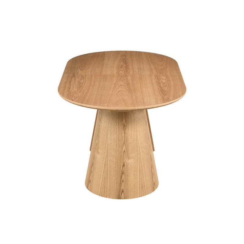 Masa dining extensibila Furnas, MDF, furnir de stejar, L.160/200 cm, MIFU000279-WOOD