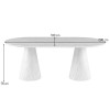 Masa dining Hamar, MDF, ceramica, aspect nuc, bej/maro, L.200 cm, MIFU000281-WALN