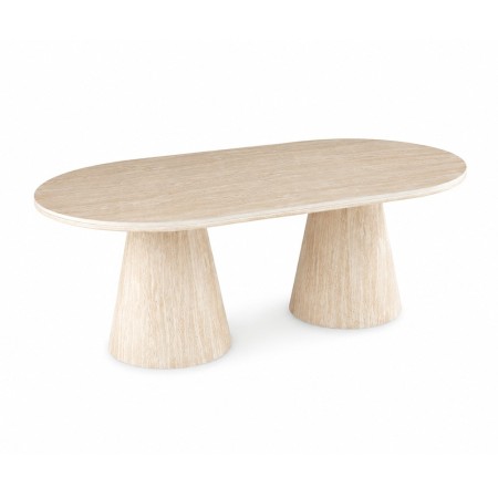 Masa de cafea Hamar, MDF, ceramica, aspect travertin, bej, L.130 cm, MIFU000282-SD