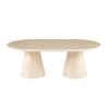 Masa de cafea Hamar, MDF, ceramica, aspect travertin, bej, L.130 cm, MIFU000282-SD