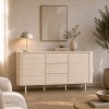 Comoda Fermo, MDF, ceramica, aspect travertin, bej, L.160 cm, MIFU000284-BG
