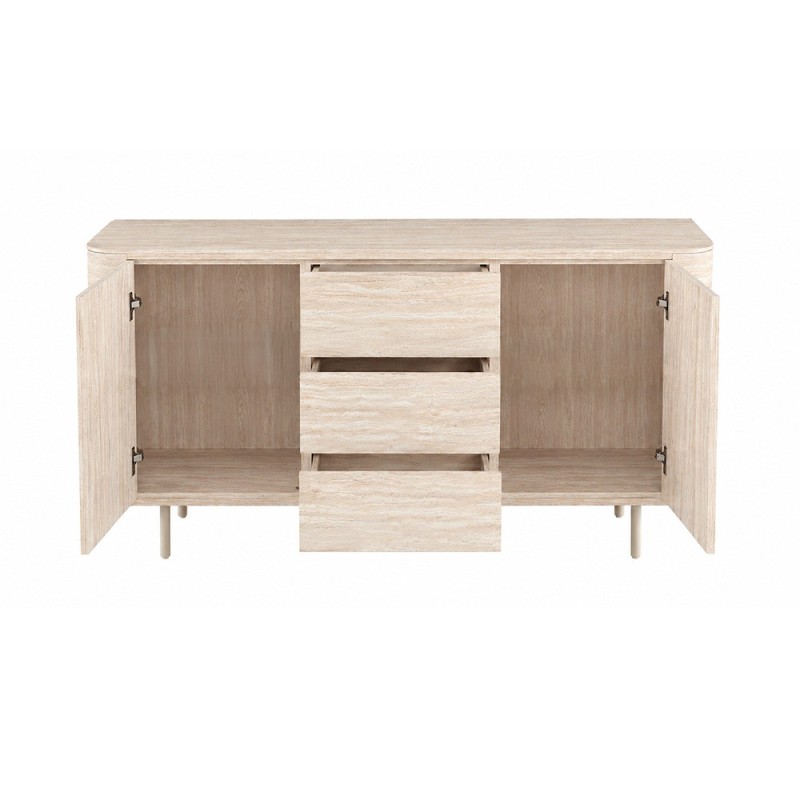 Comoda Fermo, MDF, ceramica, aspect travertin, bej, L.160 cm, MIFU000284-BG