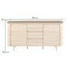 Comoda Fermo, MDF, ceramica, aspect travertin, bej, L.160 cm, MIFU000284-BG