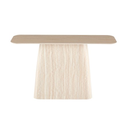 Consola Fermo, MDF, ceramica, aspect travertin, bej, L.140 cm, MIFU000285-BG
