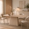 Masa dining Fermo, MDF, ceramica, aspect travertin, bej, L.180 cm, MIFU000286-BG