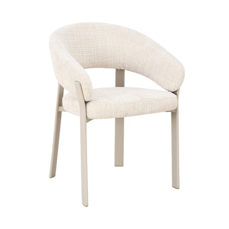 Scaun dining Rauma, metal, poliester, bej, H.79 cm, MIFU000289-BG