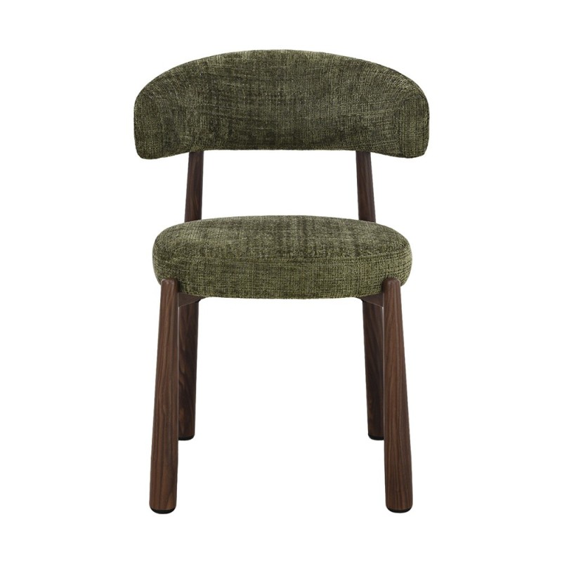 Scaun dining Durres, metal, poliester, verde/nuc, H.80 cm, MIFU000290-GR