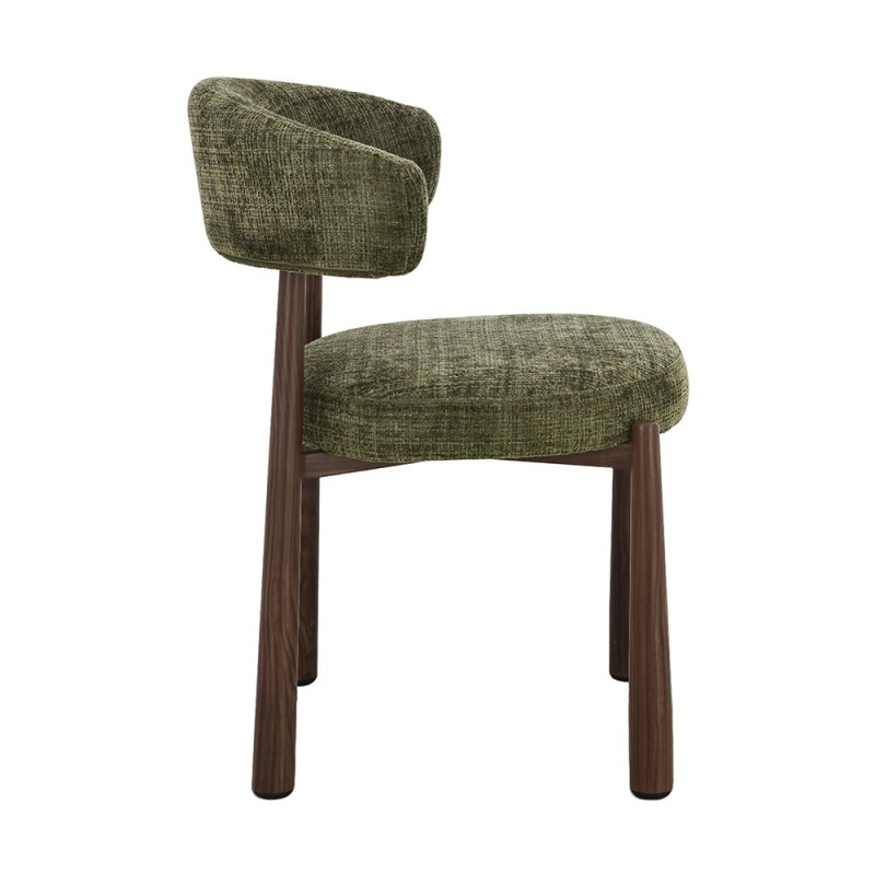 Scaun dining Durres, metal, poliester, verde/nuc, H.80 cm, MIFU000290-GR