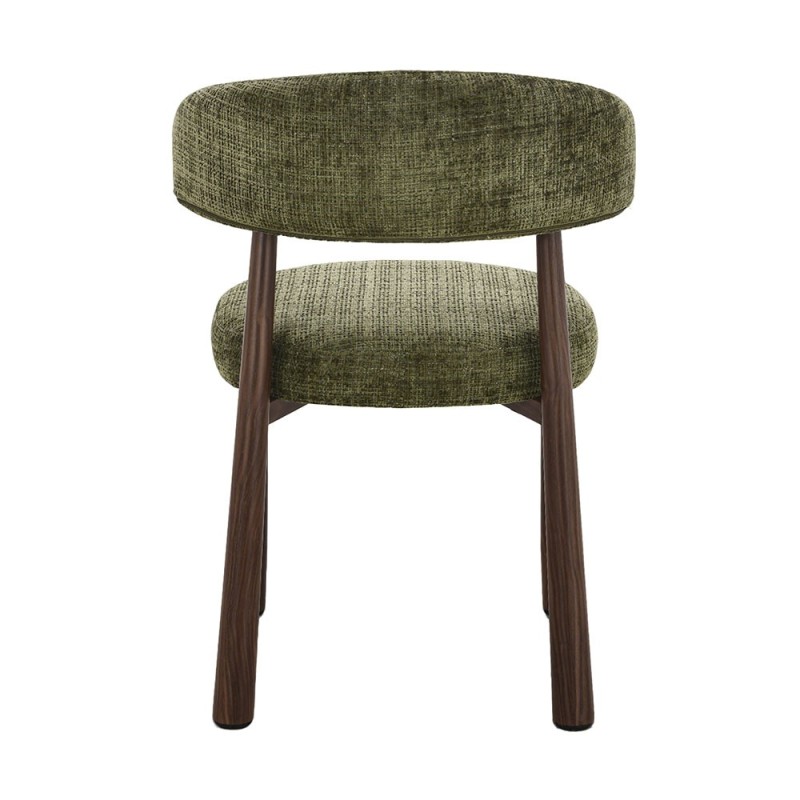 Scaun dining Durres, metal, poliester, verde/nuc, H.80 cm, MIFU000290-GR