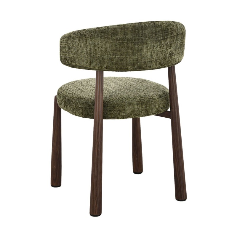 Scaun dining Durres, metal, poliester, verde/nuc, H.80 cm, MIFU000290-GR