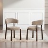 Scaun dining Durres, metal, poliester, bej/nuc, H.80 cm, MIFU000290-WALN