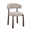 Scaun dining Durres, metal, poliester, bej/nuc, H.80 cm, MIFU000290-WALN