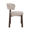 Scaun dining Durres, metal, poliester, bej/nuc, H.80 cm, MIFU000290-WALN