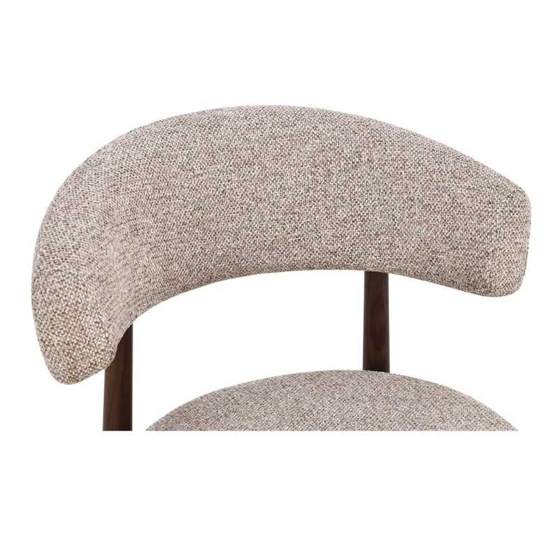 Scaun dining Durres, metal, poliester, bej/nuc, H.80 cm, MIFU000290-WALN