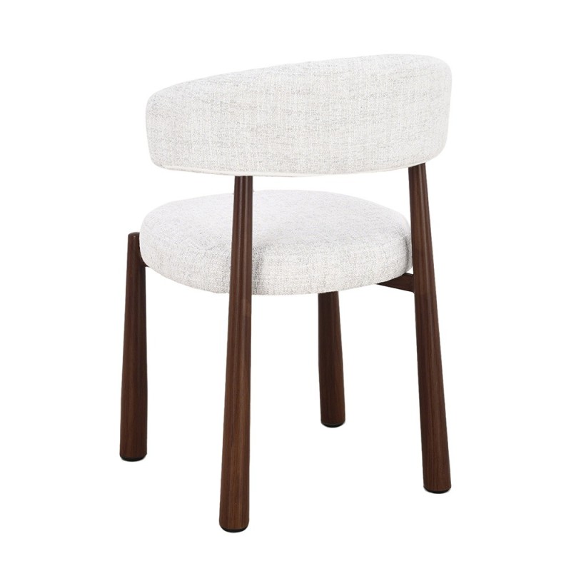 Scaun dining Durres, metal, poliester, alb/nuc, H.80 cm, MIFU000290-WH