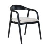 Scaun dining Segovia, lemn de frasin, material textil, negru, H.74 cm, MIFU000295-BK