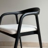 Scaun dining Segovia, lemn de frasin, material textil, negru, H.74 cm, MIFU000295-BK