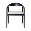 Scaun dining Segovia, lemn de frasin, material textil, negru, H.74 cm, MIFU000295-BK