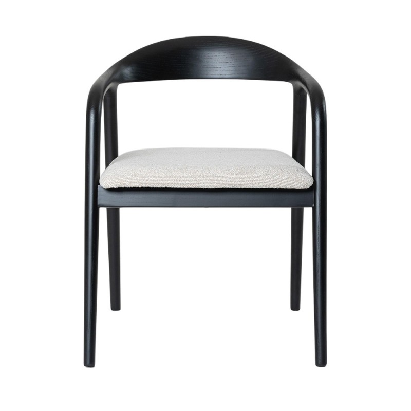 Scaun dining Segovia, lemn de frasin, material textil, negru, H.74 cm, MIFU000295-BK