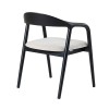 Scaun dining Segovia, lemn de frasin, material textil, negru, H.74 cm, MIFU000295-BK